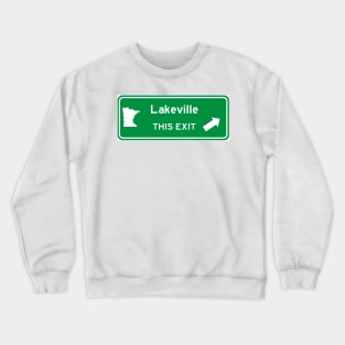 Lakeville, Minnesota Highway Exit Sign Crewneck Sweatshirt